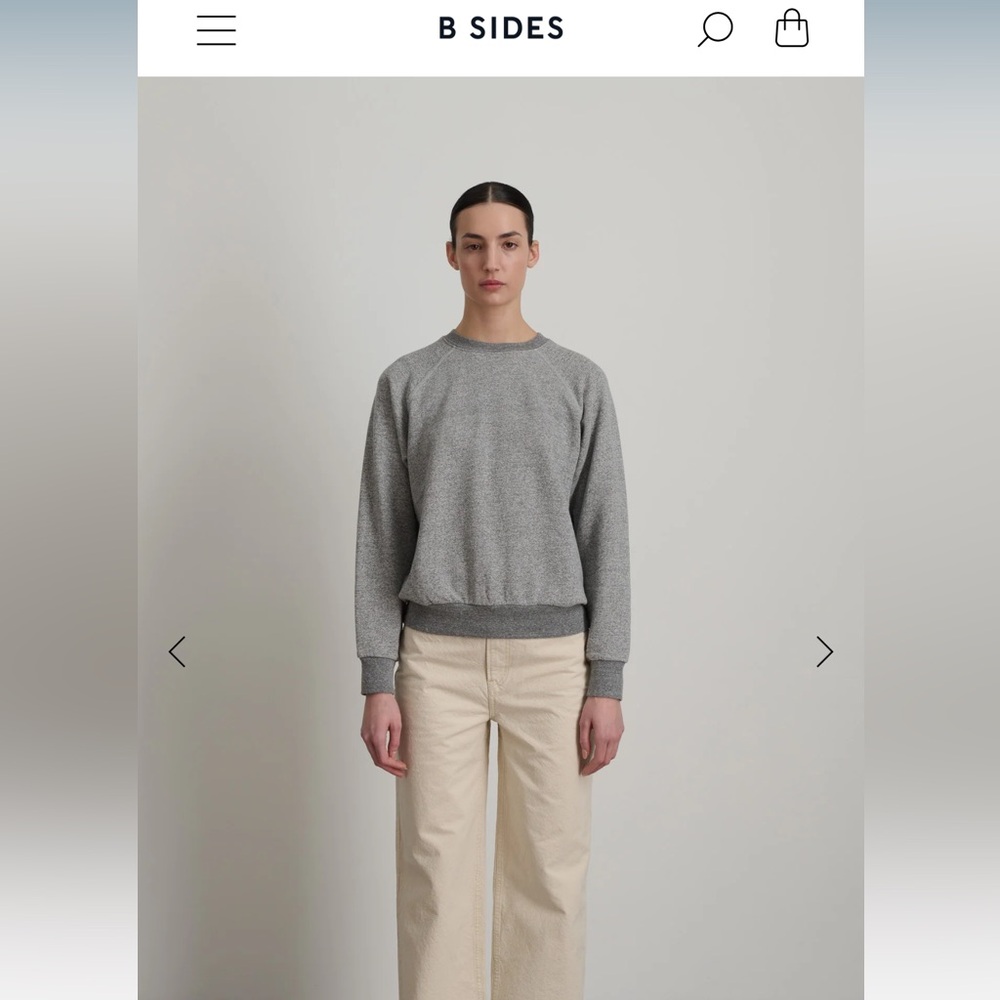 B SIDES SWEATSHIRT GREY HEATHER